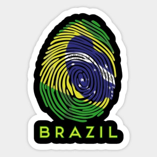Brazil Flag Fingerprint Sticker